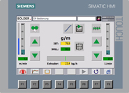 HMI extruder g/m control